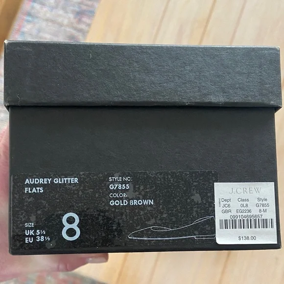 J. Crew Women's Metallic Snakeskin Pattern Flats - Picture 9 of 11